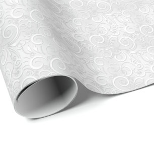 Papier Cadeau Mariage Silver White Christmas Luxe propre Fantast