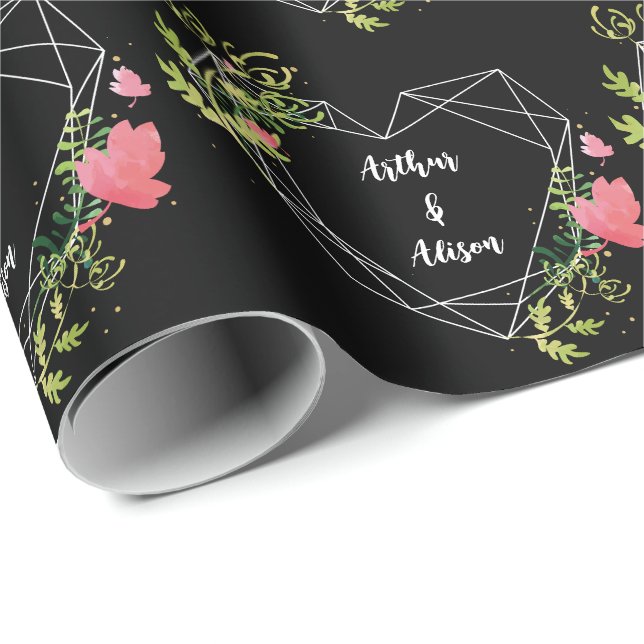 Papier Cadeau Mariage simple et élégant pour les mariées et les  (Coin rond)