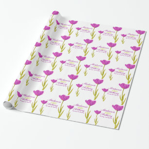 Papier Cadeau Mariage simple violet tulip art enveloppement pers