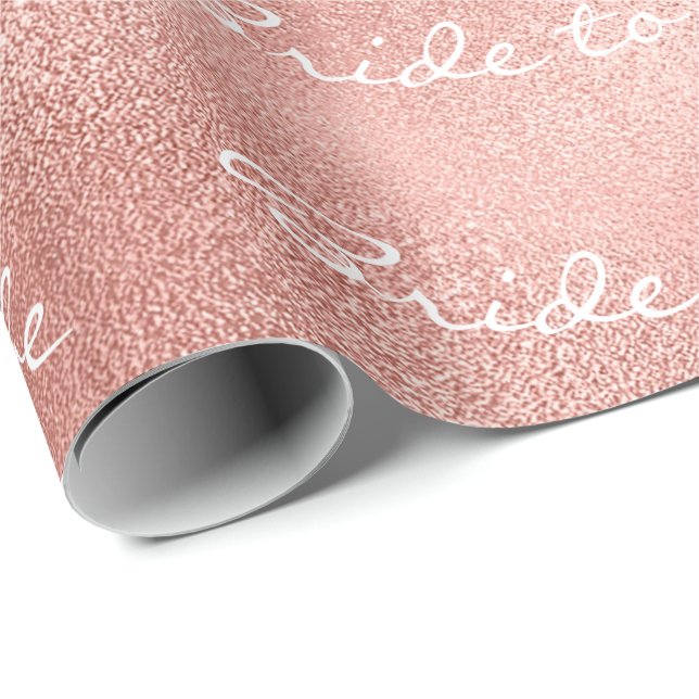 Papier Cadeau Mariée Blush Personnalisée Pour Être Nom Rose Pers (Coin rond)