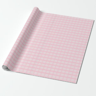 Papier Cadeau Mariée Rougeoyante Et Motif à Carreaux Rose Thé
