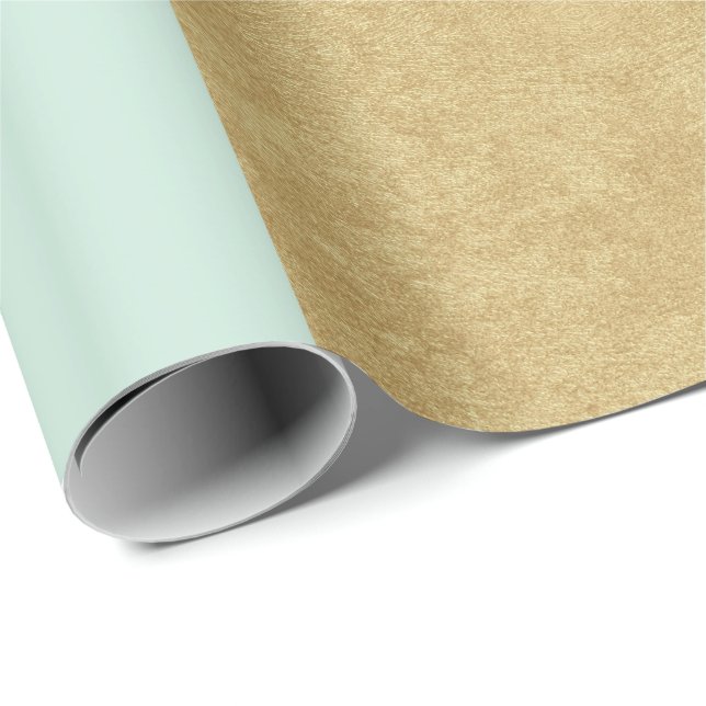 Papier Cadeau Mariée Tiffany Aqua Rose Rose Gold Pastel Geometry (Coin rond)