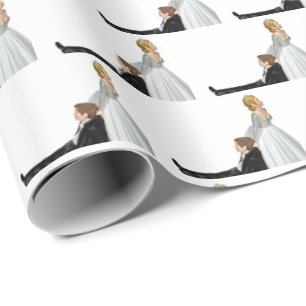 Papier Cadeau mariée traîneuse
