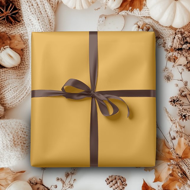 Papier Cadeau Marigold Jaune Couleur uni | Classique | Élégant (Créateur téléchargé)