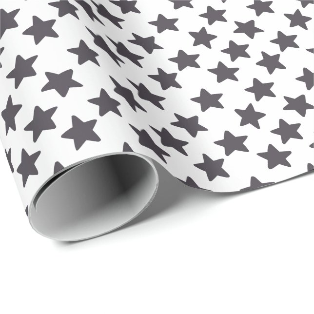 Papier Cadeau Marine bleu Noël Star cadeau de Noël (Coin rond)
