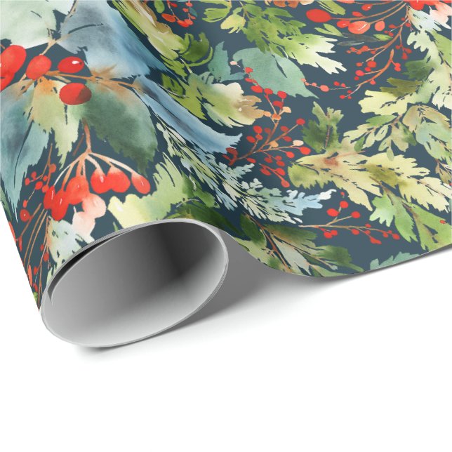 Papier Cadeau Marine Painterly de l'enveloppe de cadeau | (Coin rond)