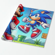 mario and sonic gift wrap