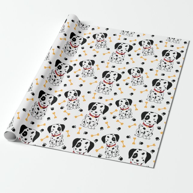 Papier Cadeau Marionnette dalmate (Déroulé)