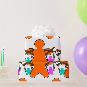 Papier Cadeau Marionnette en pain d'épices