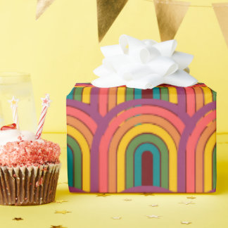 Papier Cadeau Maroon arc-en-ciel des années 80