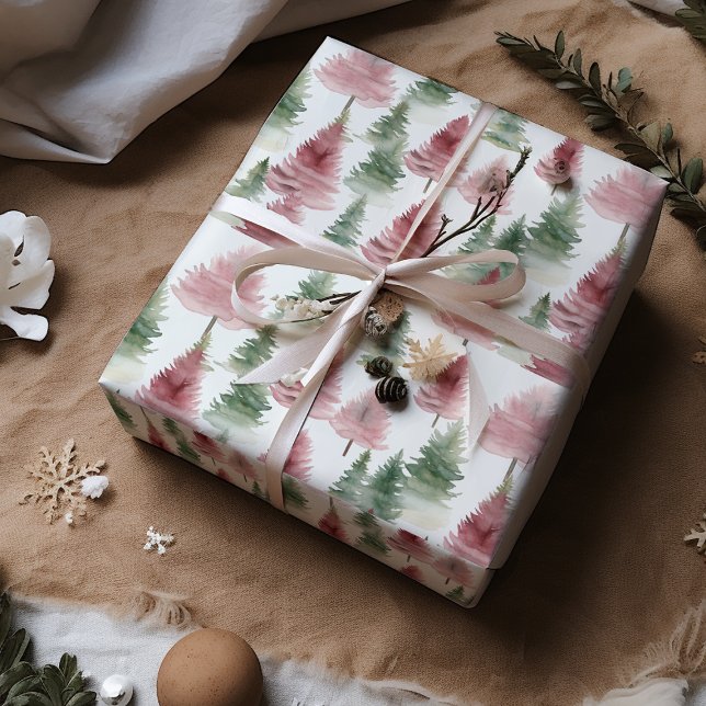 Papier Cadeau Maroon et pin vert foncé (Créateur téléchargé)