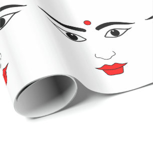 Papier Cadeau Marque blanche blanche blanche noire hindou