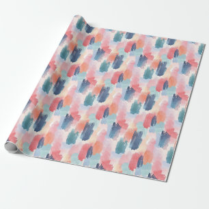 Papier Cadeau Marques de pinceau bohème aquarelle