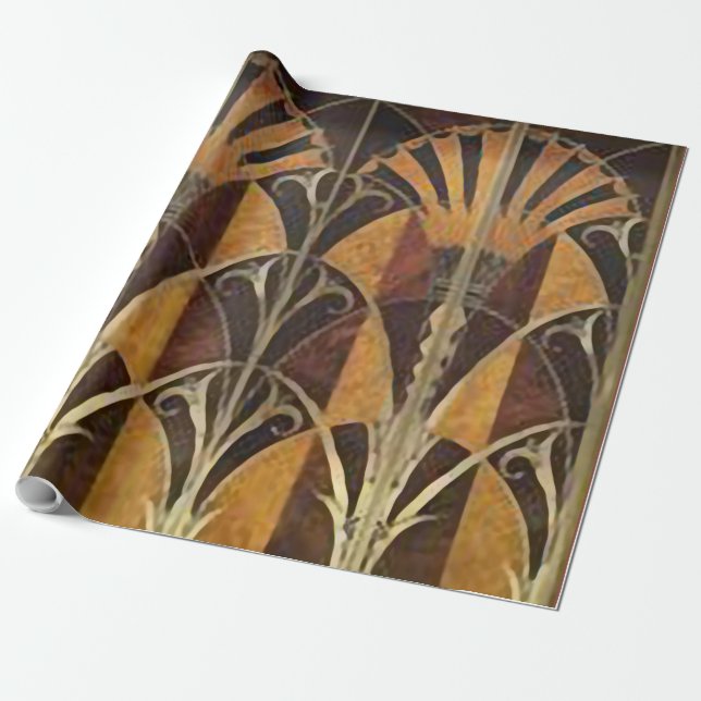 PAPIER CADEAU MARQUÉTRIE DES FANS ART DÉCO (Déroulé)