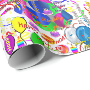 Papier Cadeau Mars, 19 Anniversaire Cadeau Papier