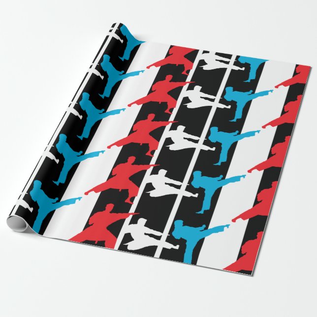 Papier Cadeau Martial Arts Kicks (Déroulé)