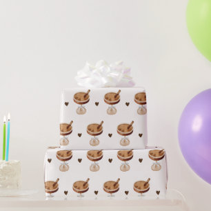 Papier Cadeau Martini Espresso à l'aquarelle avec un café à ruba