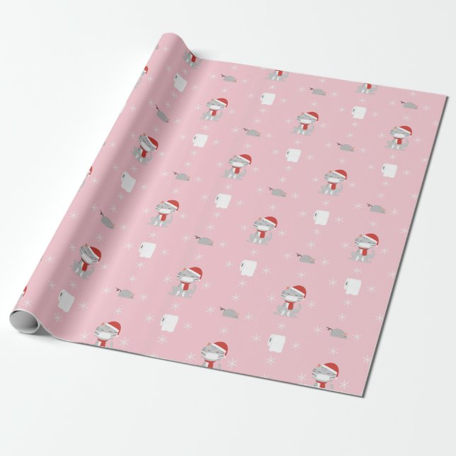 Papier Cadeau Masque et papier toilette Cat in Face Noël 2020 (Déroulé)