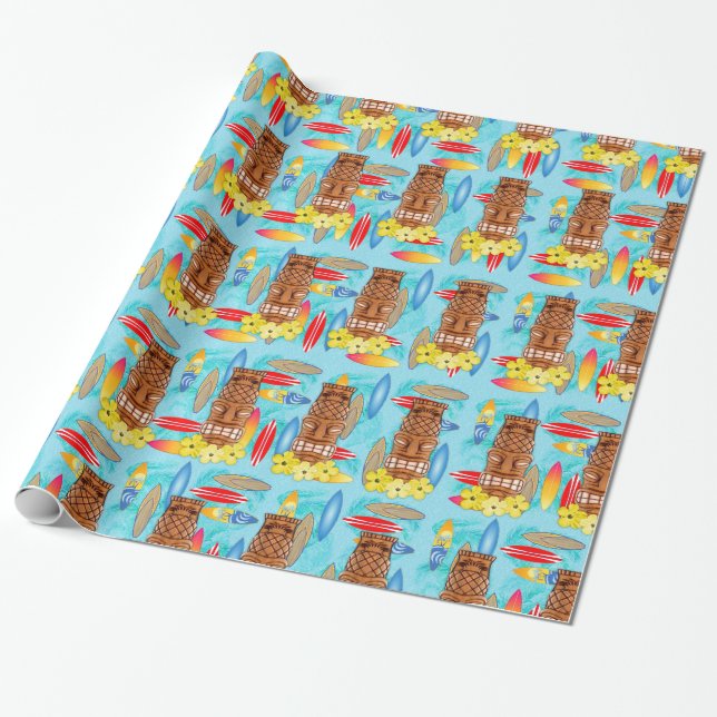 Papier Cadeau Masque hawaïen de Tiki (Déroulé)