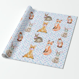 Papier Cadeau Masque petit visage mignon Animaux Covid 2020
