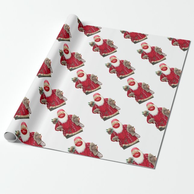 Papier Cadeau Masque visage du Père Noël (Déroulé)