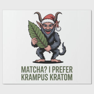 Papier Cadeau Matcha ? Je préfère Krampus Kratom Noël drôle 