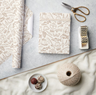 Papier Cadeau Matériel de pêche pour enfants pêcheur à la pêche 