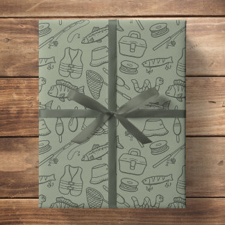 Papier Cadeau Matériel de pêche pour enfants pêcheur à la pêche