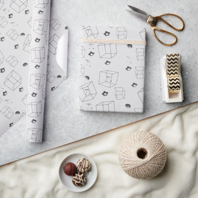 Papier Cadeau Math motif noir et blanc (Artisanat)