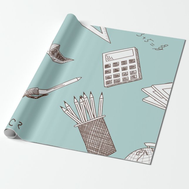 Papier Cadeau Maths d'école (Déroulé)
