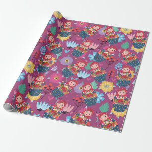 Papier Cadeau Matreshka coloré