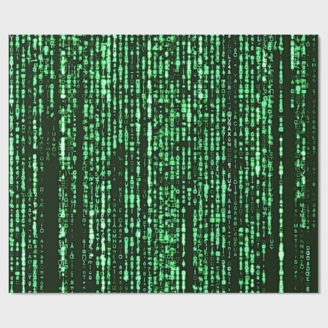 Papier Cadeau Matrix code Be a warrior againt the system  (Plat)