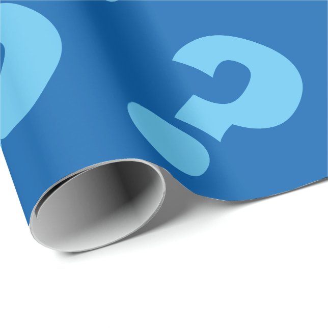 Papier Cadeau Matte bleue du wrappingpaper | de point (Coin rond)