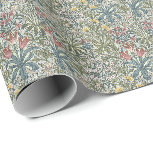 Papier Cadeau Mauvaises herbes de William Morris en forêt