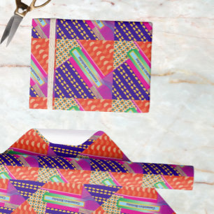 Papier Cadeau Maximaliste Anniversaire répétition Motif coloré