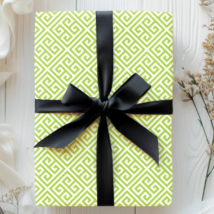 Papier Cadeau Maze clé grecque verte