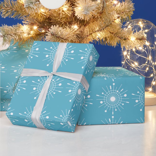 Papier Cadeau MCM de Noël Sputnik moderne du milieu du siècle (Vacances)