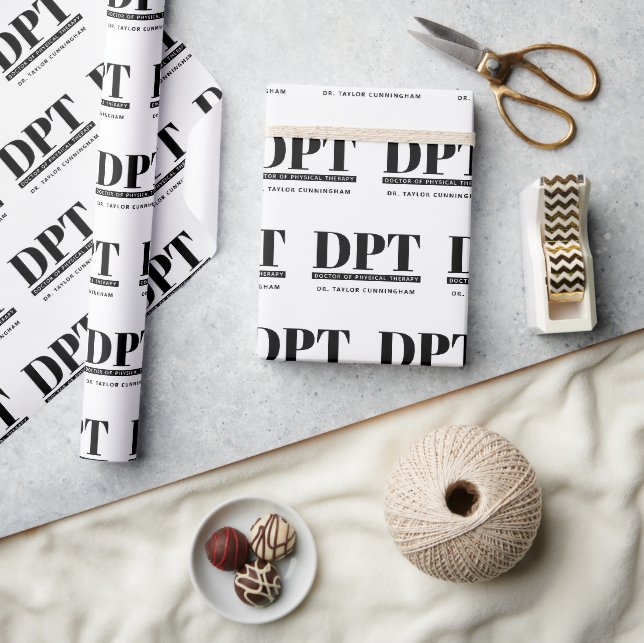 Papier Cadeau Médecin DPT moderne personnalisé de thérapie physi (Artisanat)
