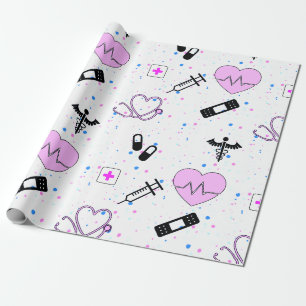 Papier Cadeau Médicale / Médecin / Infirmière Motif papier d'env