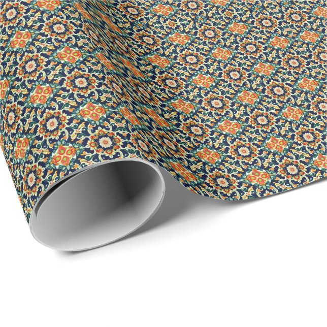 Papier Cadeau Mediterranean Floral (Coin rond)