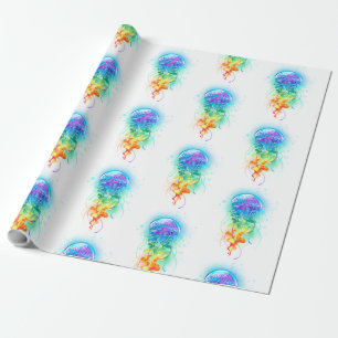 Papier Cadeau Méduse arc-en-ciel