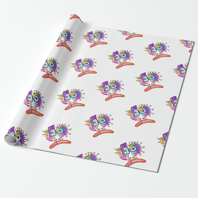 PAPIER CADEAU MÉÉMOGIE EMOJI DE TRIBAL FROWNIE (Déroulé)