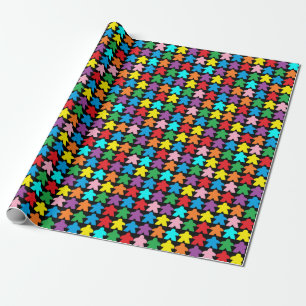 Papier Cadeau Meeples multicolores