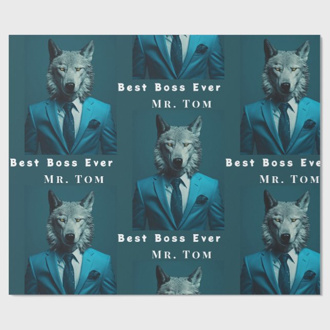 Papier Cadeau Meilleur Boss jamais (Plat)