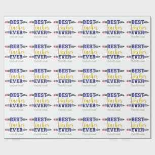 Papier Cadeau Meilleur enseignant personnalisé jamais - Cadeau C