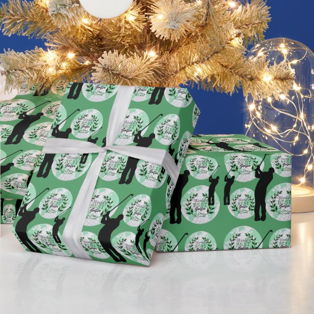 Papier Cadeau Meilleur golfeur papa du monde - Notre papa (Vacances)