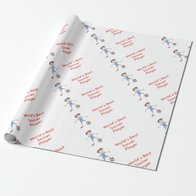 Papier Cadeau Meilleur joueur de football du monde (Déroulé)