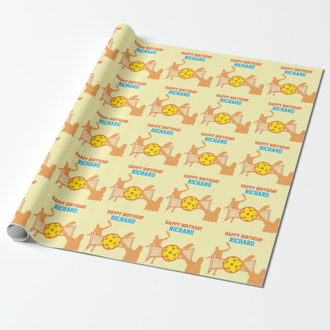 Papier Cadeau Meilleur Joueur de Pickleball Amusant fête d'anniv (Déroulé)