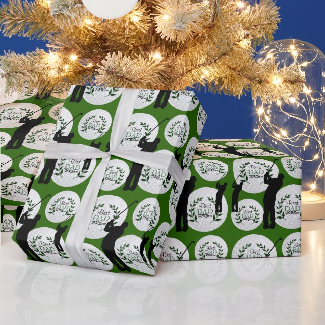 Papier Cadeau Meilleur Papa Fore Des Ballons De Golf (Vacances)