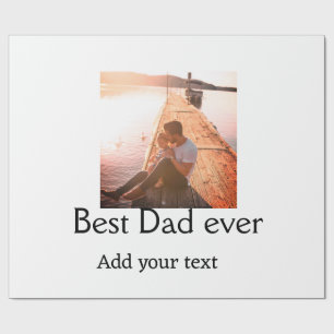 Papier Cadeau Meilleur papa jamais ajouter nom image fête des pè